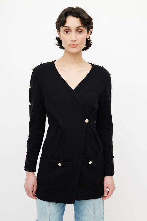 Loewe Black & Gold Button Cardigan
