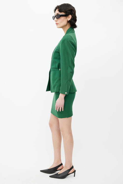 Mugler 1980s Green Blazer & Skirt Suit