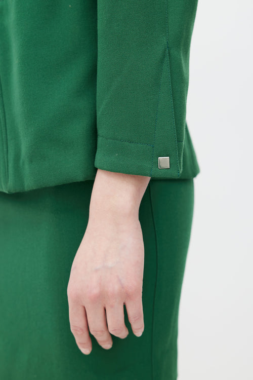 Mugler 1980s Green Blazer & Skirt Suit