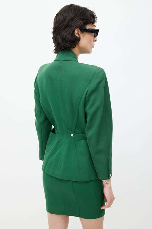 Mugler 1980s Green Blazer & Skirt Suit