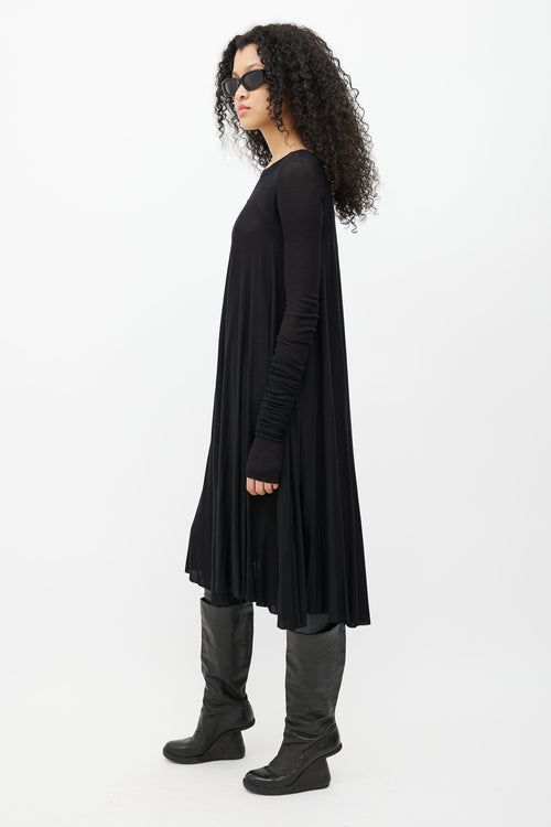 Rick Owens FW 2011 Limo Black Semi Sheer Dress