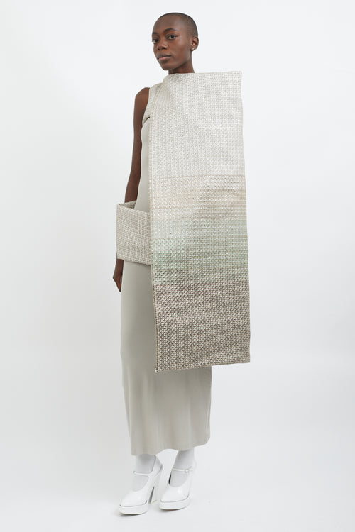 Rick Owens SS18 Grey & White Sequin Asymmetrical Tunic Top