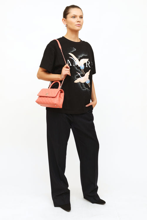 Chanel 2022 Pink Caviar Coco Top Handle Bag