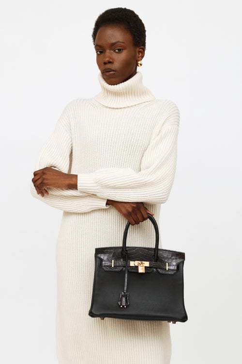 Hermès 2019 Noir Togo & Niloticus Birkin Touch 30 Bag