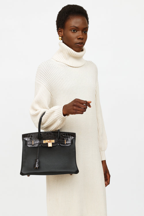 Hermès 2019 Noir Togo & Niloticus Birkin Touch 30 Bag