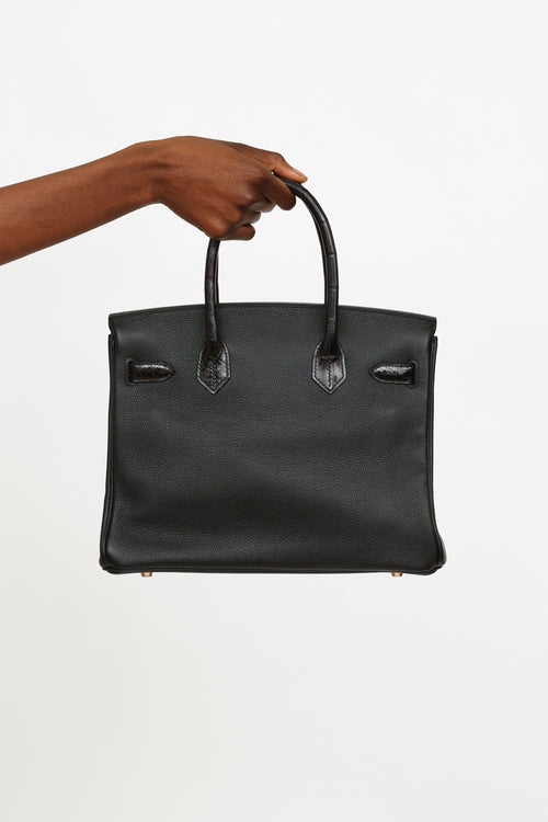 Hermès 2019 Noir Togo & Niloticus Birkin Touch 30 Bag