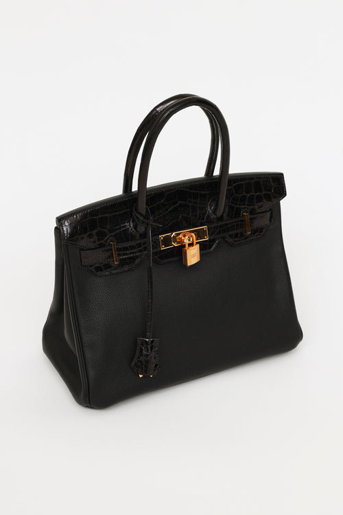 Hermès 2019 Noir Togo & Niloticus Birkin Touch 30 Bag