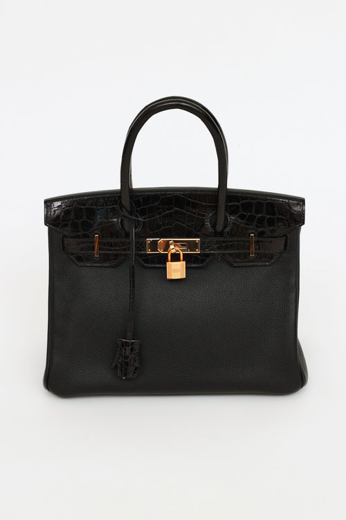 Hermès 2019 Noir Togo & Niloticus Birkin Touch 30 Bag