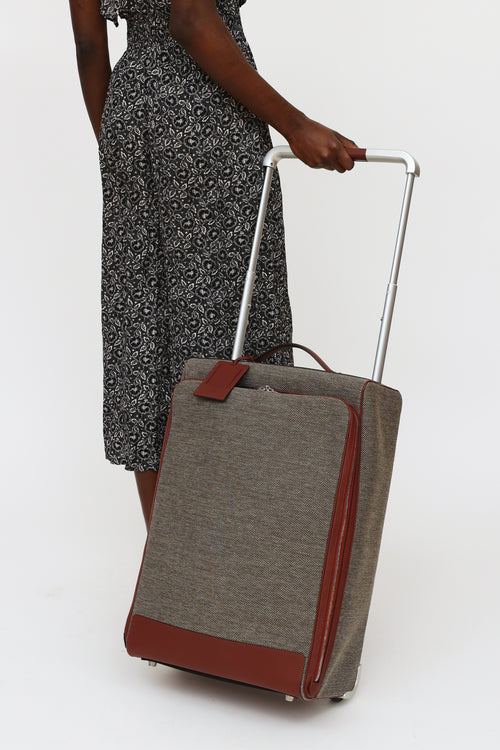 Hermès Brown & Grey Caleche Express Rolling Suitcase