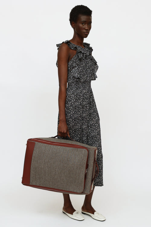 Hermès Brown & Grey Caleche Express Rolling Suitcase