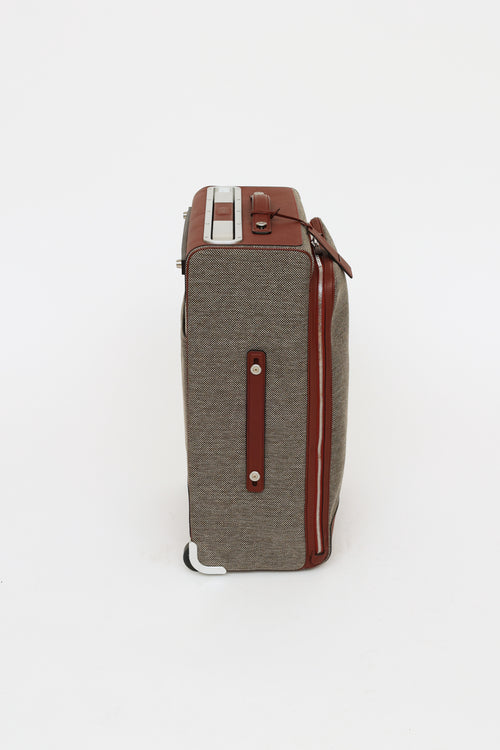 Hermès Brown & Grey Caleche Express Rolling Suitcase