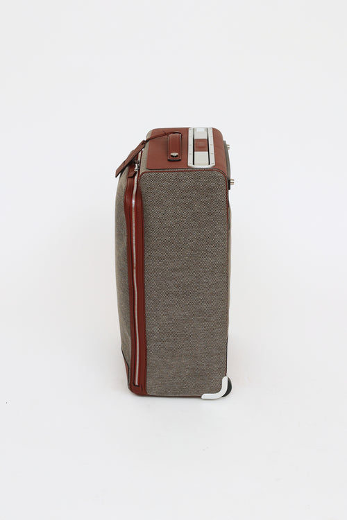 Hermès Brown & Grey Caleche Express Rolling Suitcase