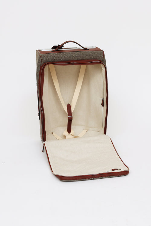 Hermès Brown & Grey Caleche Express Rolling Suitcase