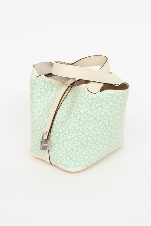 Hermès 2022 Limited Edition Nata & Vert Swift Lucky Daisy Picotin Lock 18 Bag