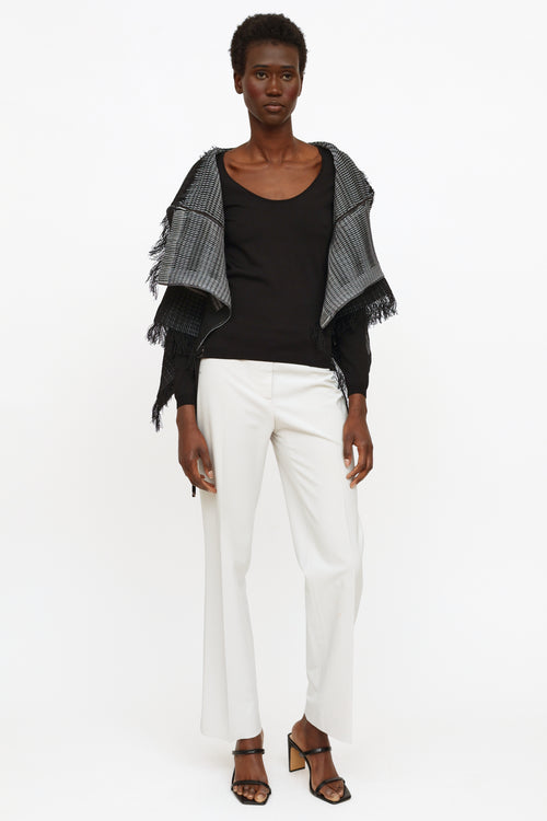 Issey Miyake Black & Grey Pleated Fringe Jacket
