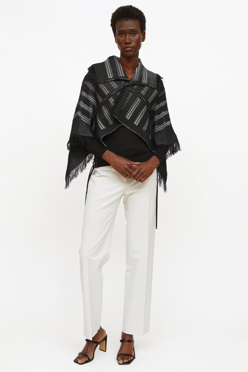 Issey Miyake Black & Grey Pleated Fringe Jacket