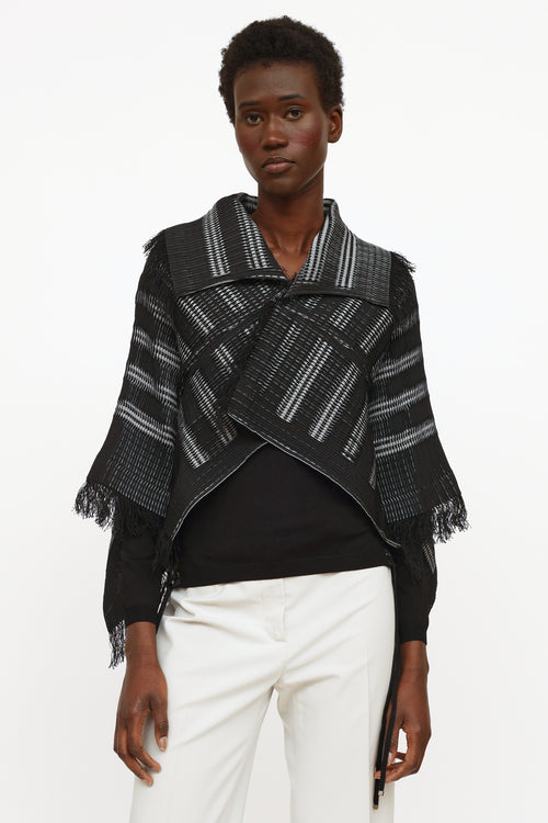 Issey Miyake Black & Grey Pleated Fringe Jacket