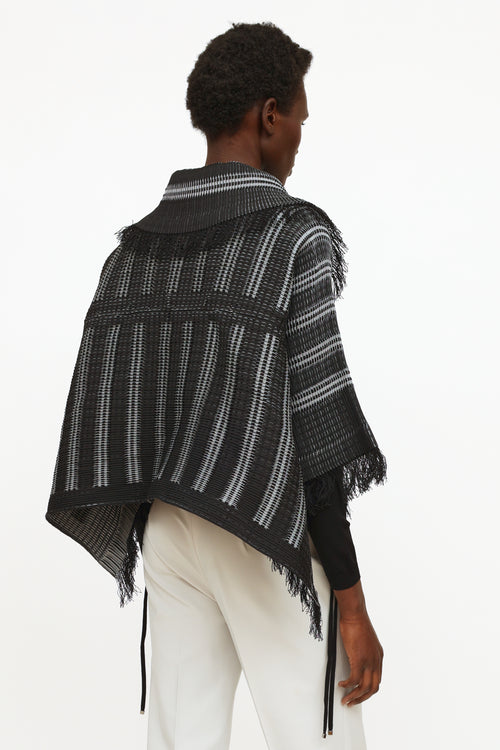 Issey Miyake Black & Grey Pleated Fringe Jacket