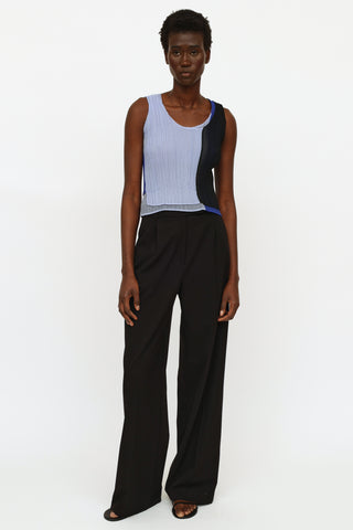 Issey Miyake Navy & Blue Pleated Top