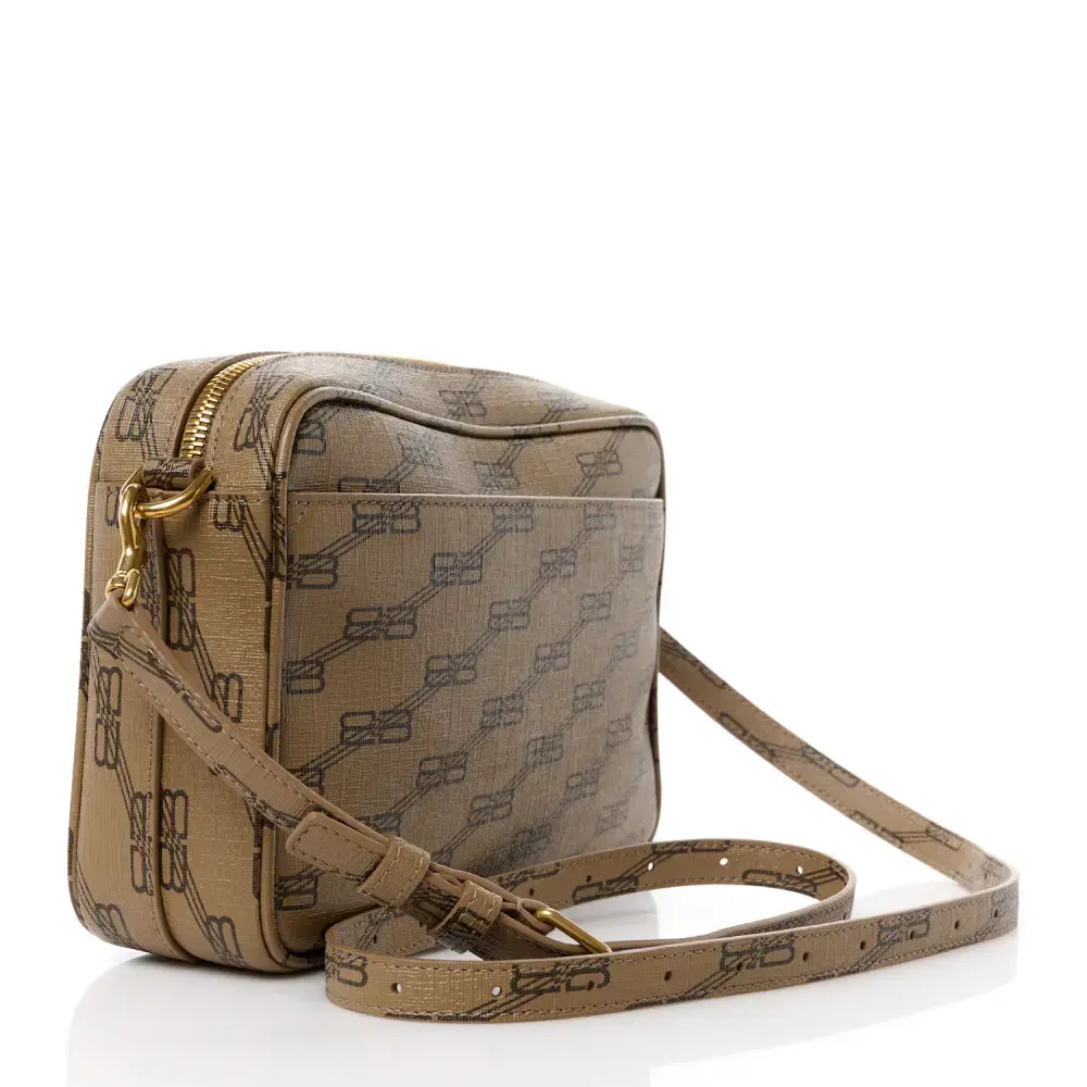 Lushentic Bags Medium Signature Camera Bag Beige Brown Canvas - Image 3