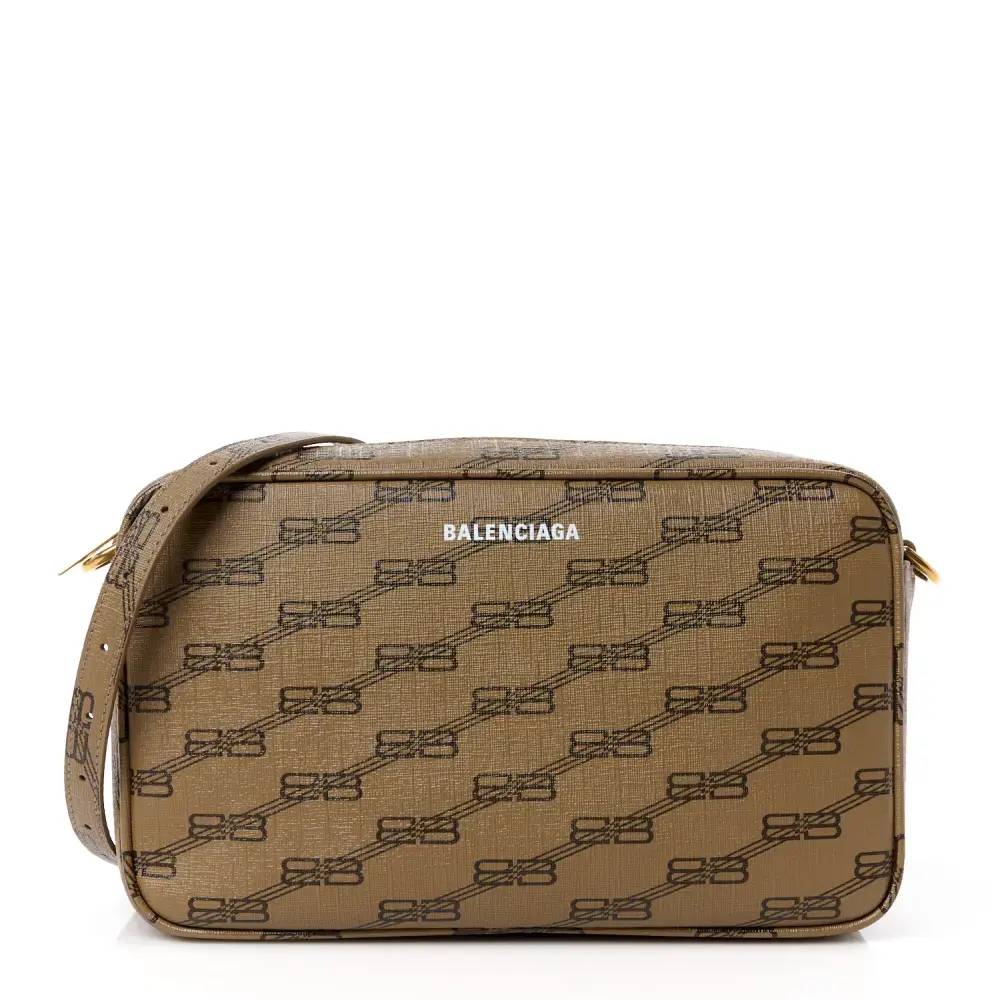 Lushentic Bags Medium Signature Camera Bag Beige Brown Canvas