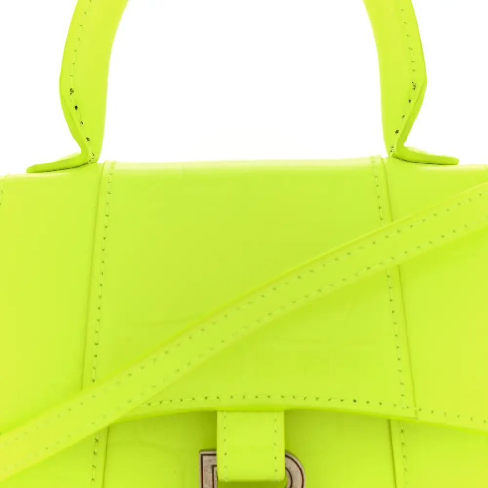 Lushentic Grade Handbags Mini Hourglass Top Handle Bag Fluo Yellow - Image 8