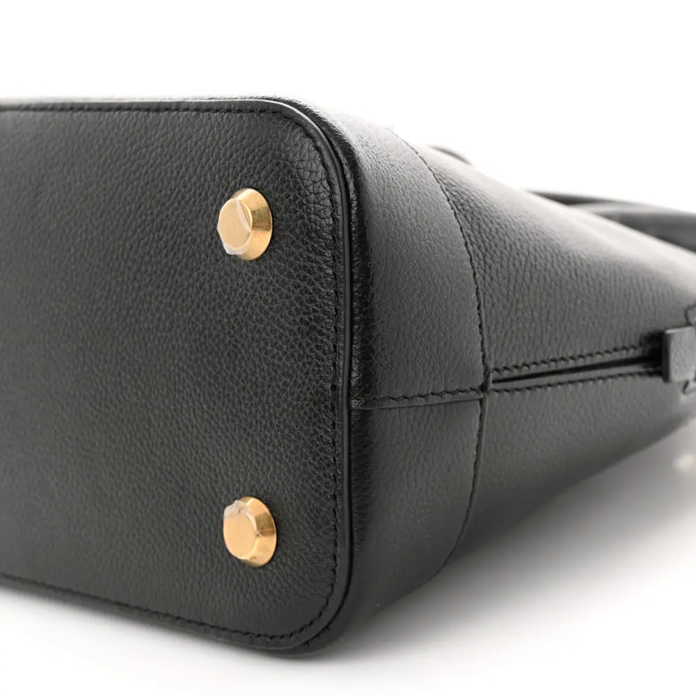 Lushentic Quality Bags: S Ville Top Handle Bag in Black Leather - Image 5