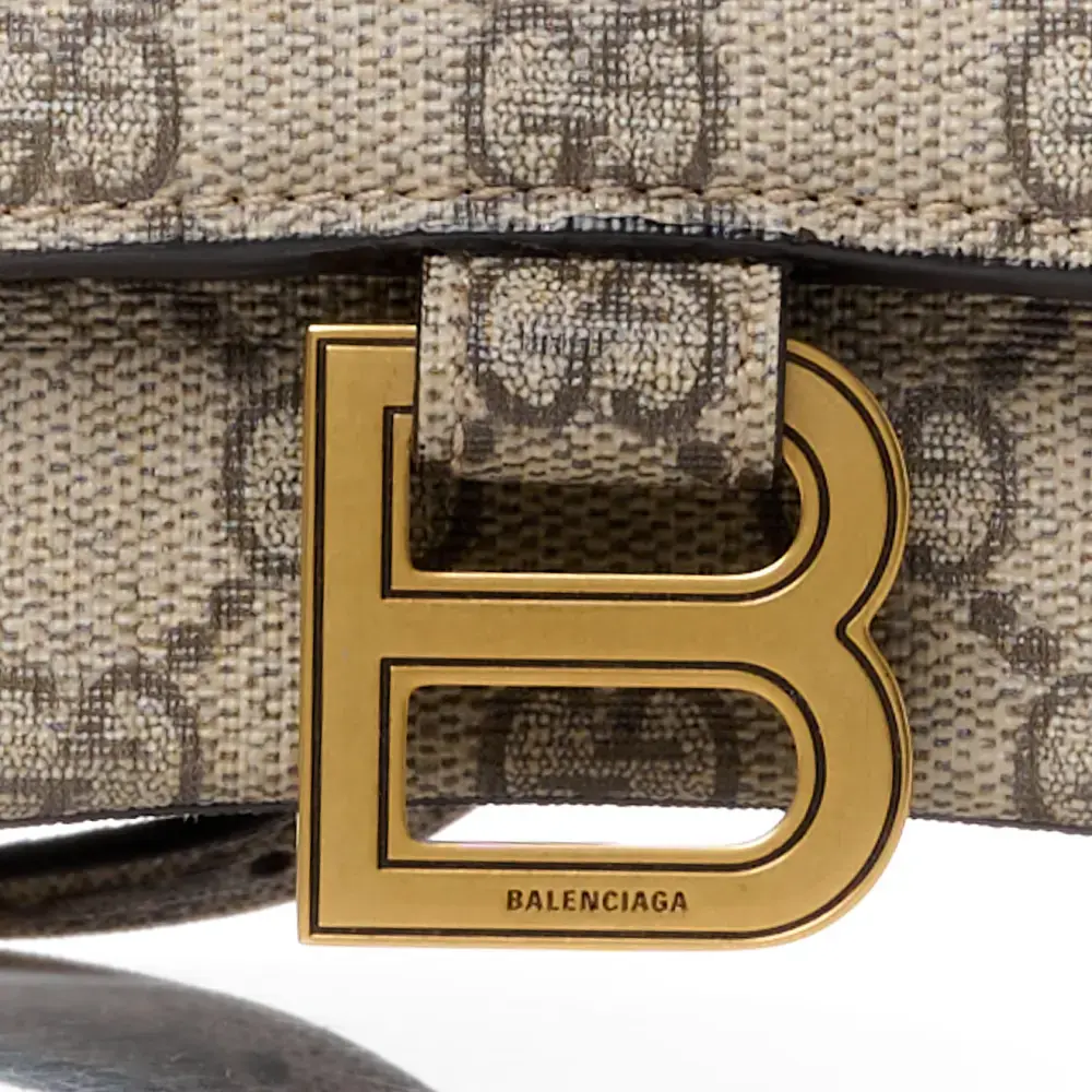 Lushentic Balenciaga Small Hourglass Bag - Beige GG Supreme Canvas - Image 8