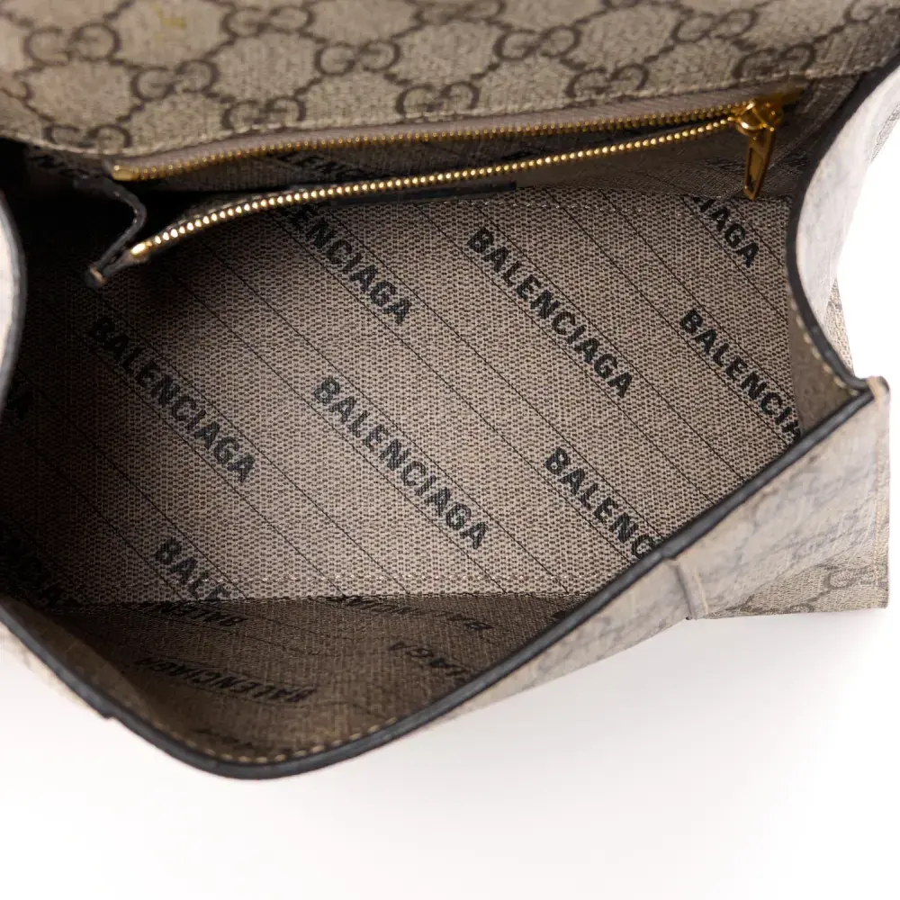 Lushentic Balenciaga Small Hourglass Bag - Beige GG Supreme Canvas - Image 7