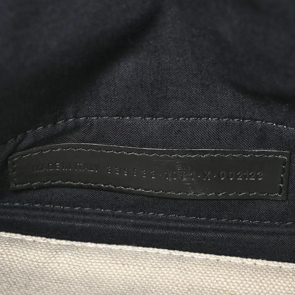 Lushentic Bags Small Navy Cabas Natural Black Cotton Canvas - Image 8
