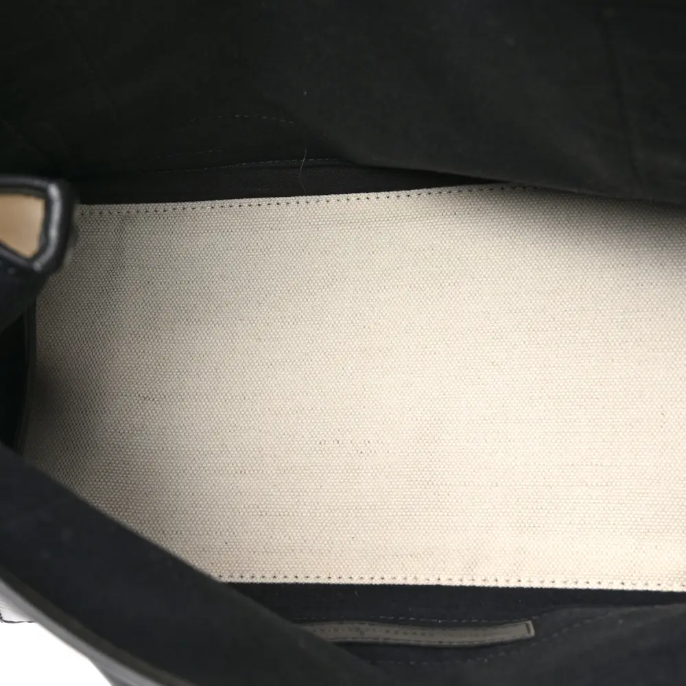 Lushentic Bags Small Navy Cabas Natural Black Cotton Canvas - Image 7