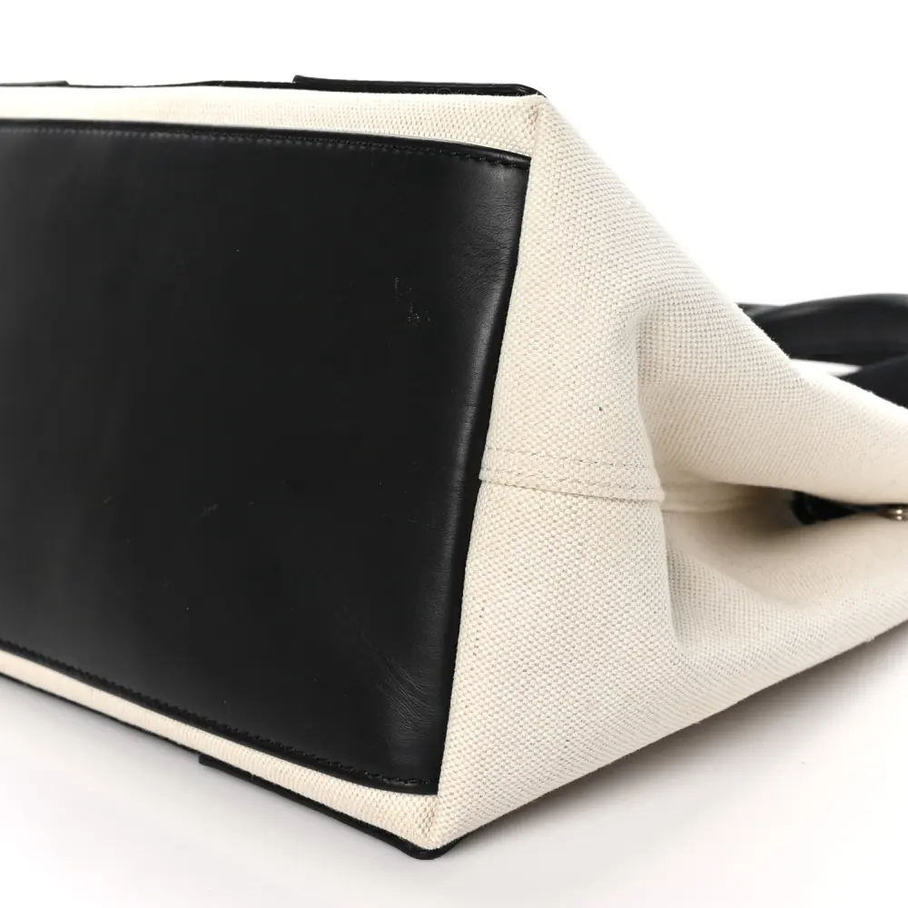 Lushentic Bags Small Navy Cabas Natural Black Cotton Canvas - Image 5
