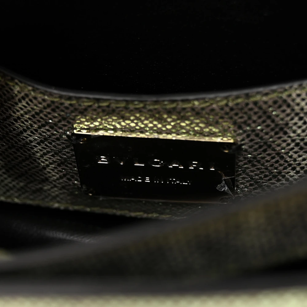 Lushentic Mini Serpenti Forever Bag in Metallic Mint Karung Leather - Image 2