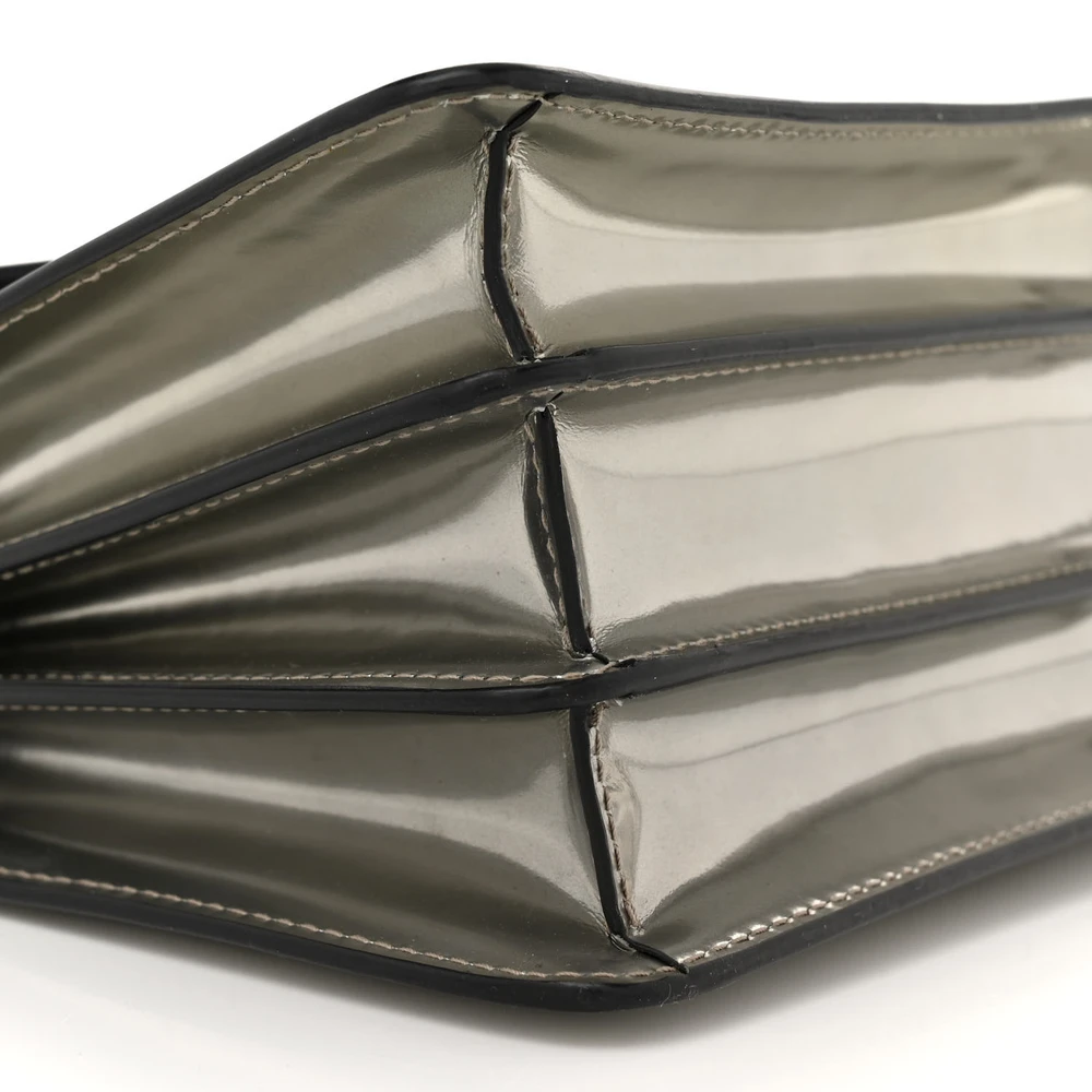 Lushentic Designer Mini Serpenti Forever Top Handle Bag in Metallic Silver - Image 4