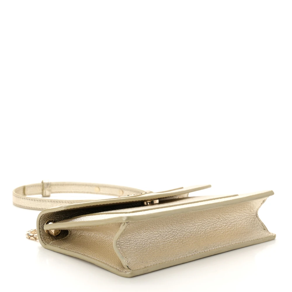 Lushentic Grade Replica Mini Snake Strap Clutch in Metallic Gold - Image 6