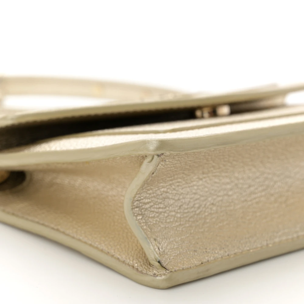 Lushentic Grade Replica Mini Snake Strap Clutch in Metallic Gold - Image 4
