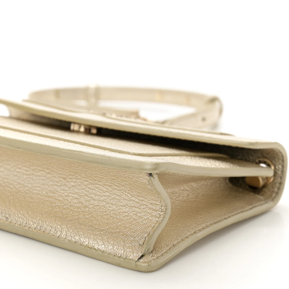 Lushentic Grade Replica Mini Snake Strap Clutch in Metallic Gold - Image 5