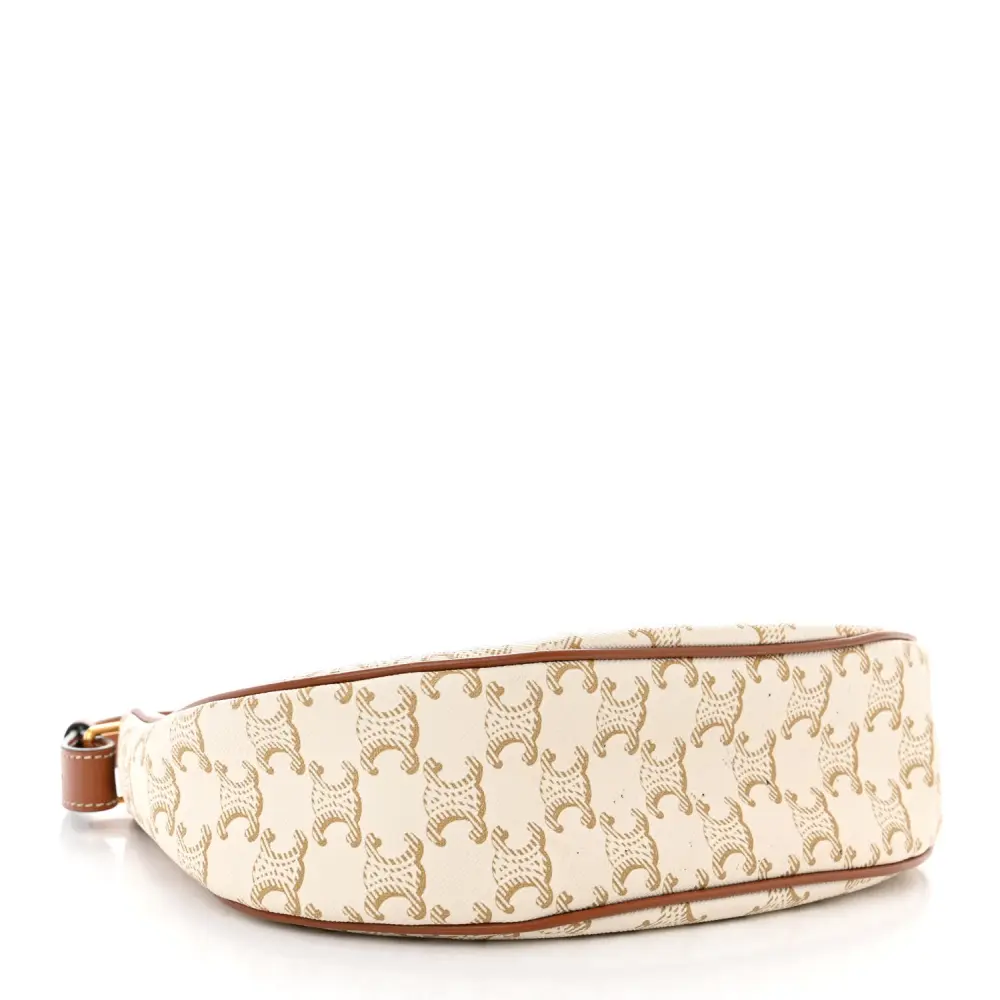 Lushentic Bags Medium Ava Triomphe Shoulder Bag - White Canvas - Image 6