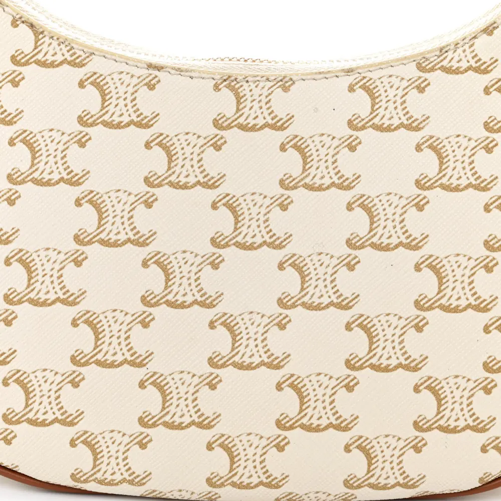 Lushentic Bags Medium Ava Triomphe Shoulder Bag - White Canvas - Image 8