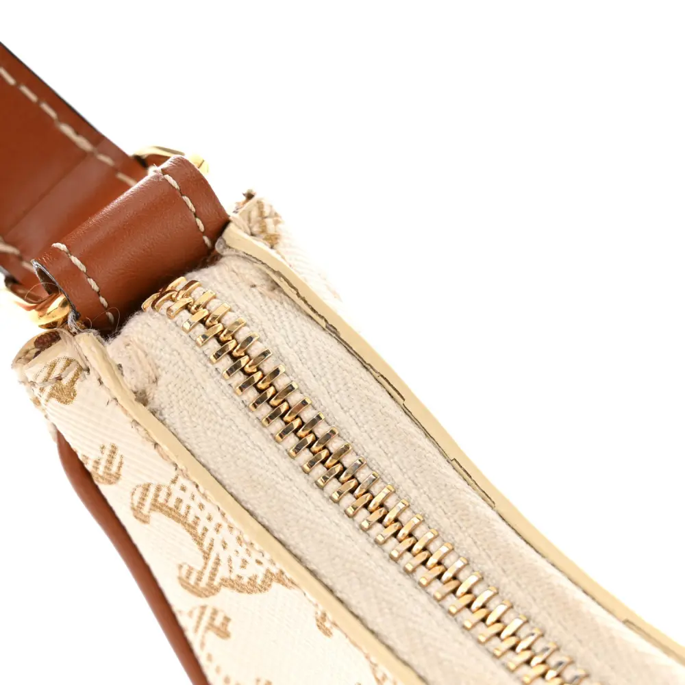 Lushentic Bags Medium Ava Triomphe Shoulder Bag - White Canvas - Image 10