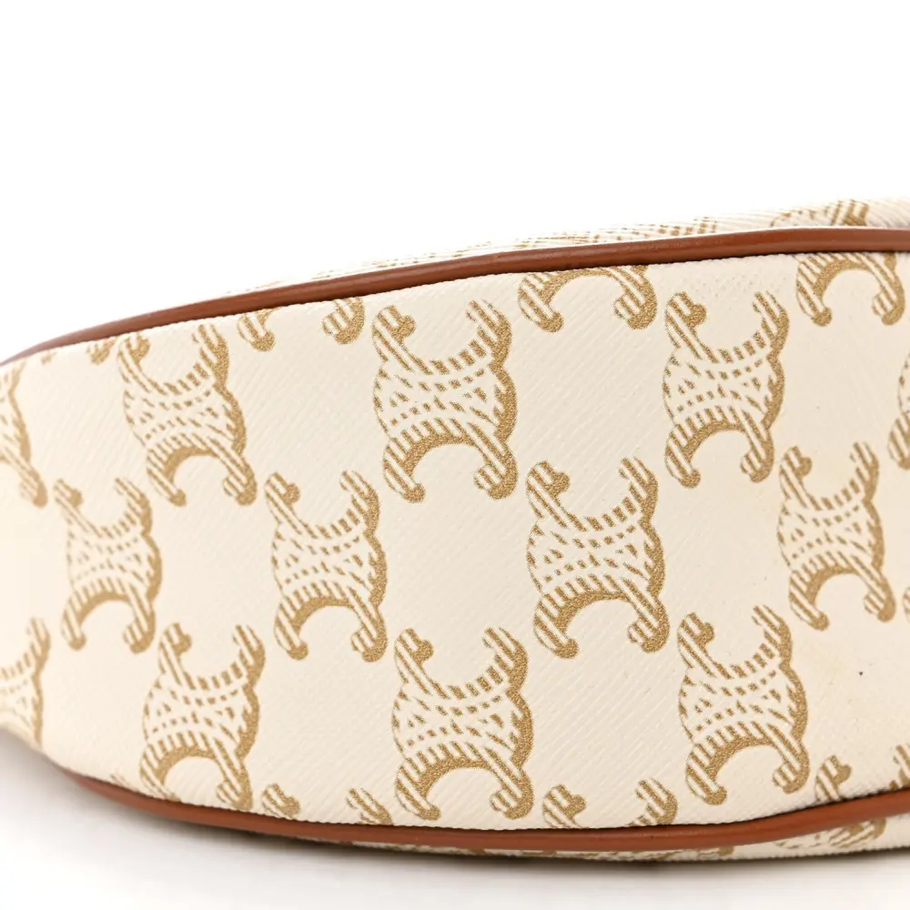 Lushentic Bags Medium Ava Triomphe Shoulder Bag - White Canvas - Image 4