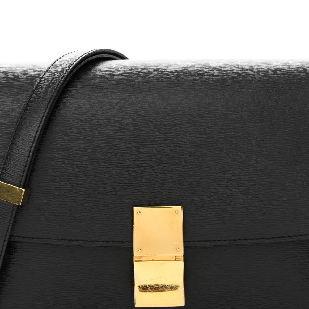 Lushentic Grade Handbags - Medium Classic Box Flap Bag in Black - Image 9