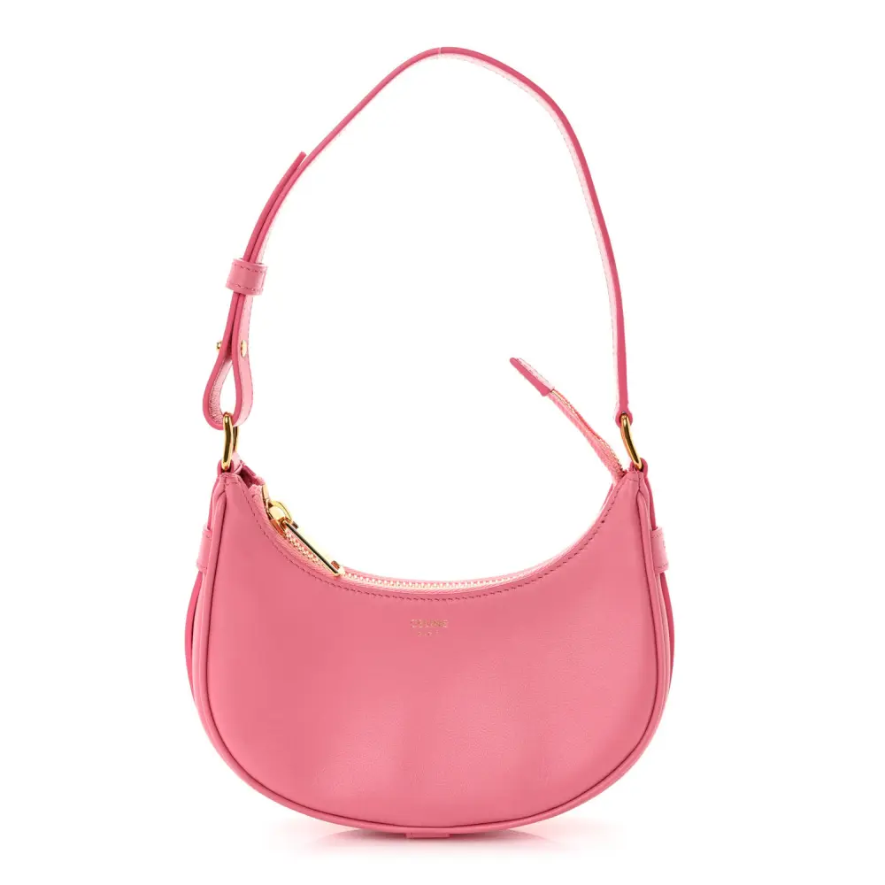 Lushentic Celine Mini Ava Shoulder Bag Pink Smooth Calfskin Leather Front