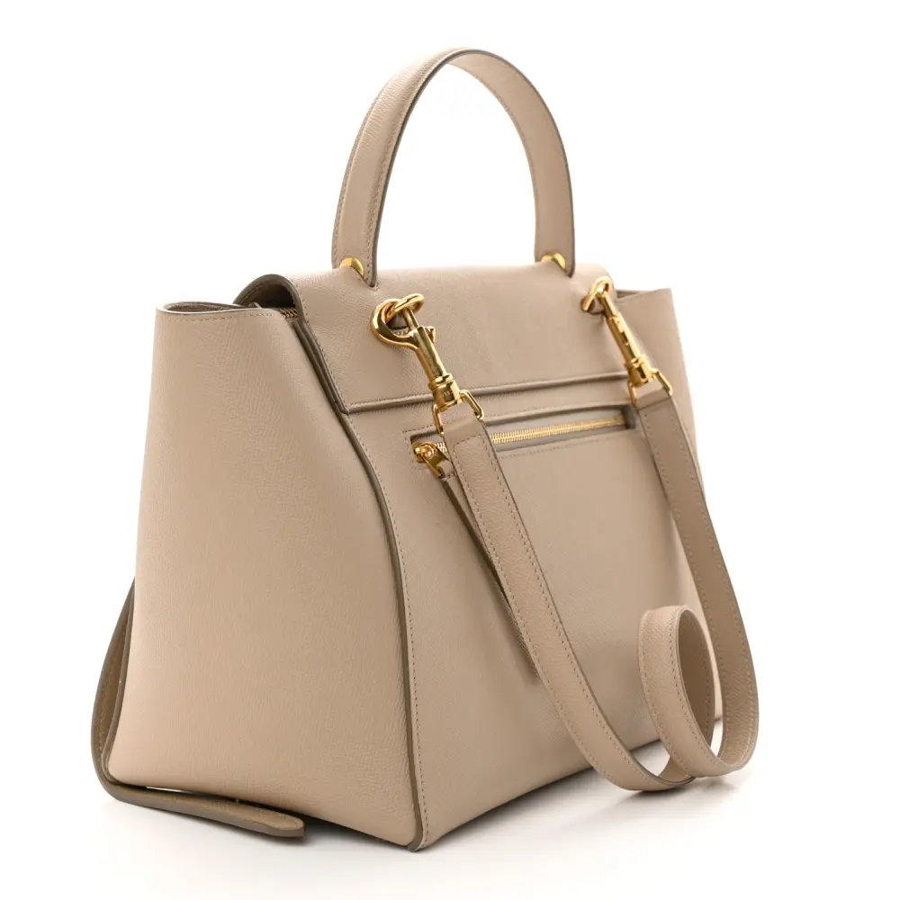 Lushentic Quality Handbags: Mini Belt Bag in Light Taupe Leather - Image 3