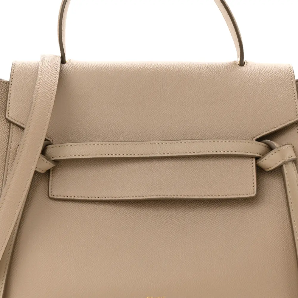 Lushentic Quality Handbags: Mini Belt Bag in Light Taupe Leather - Image 9