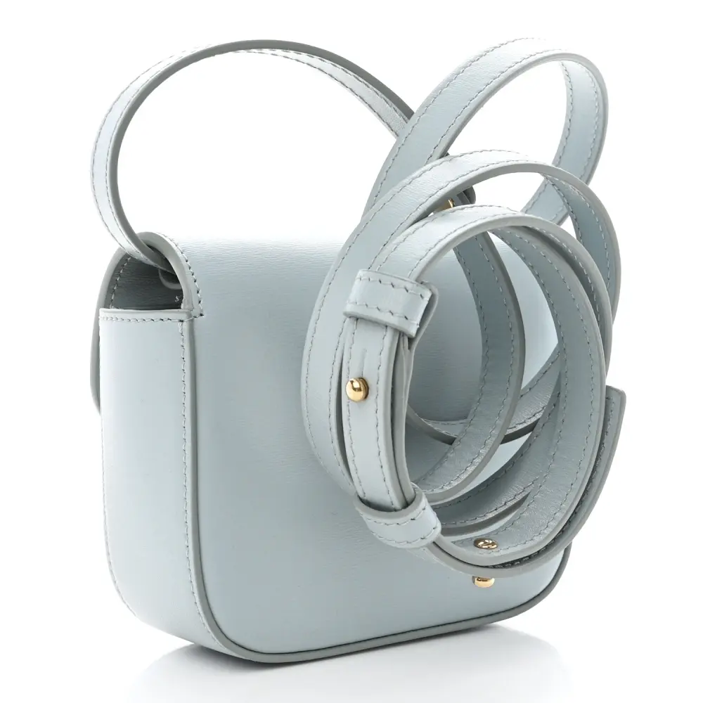 Lushentic Handbag Mini Triomphe Bag in Soft Blue Calfskin Leather - Image 3
