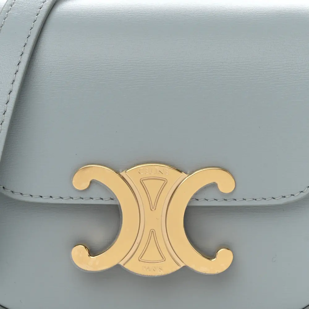 Lushentic Handbag Mini Triomphe Bag in Soft Blue Calfskin Leather - Image 8