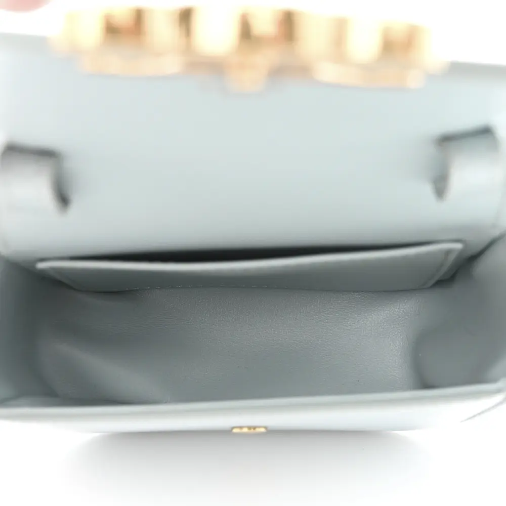 Lushentic Handbag Mini Triomphe Bag in Soft Blue Calfskin Leather - Image 7