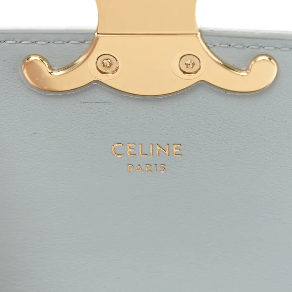 Lushentic Handbag Mini Triomphe Bag in Soft Blue Calfskin Leather - Image 2