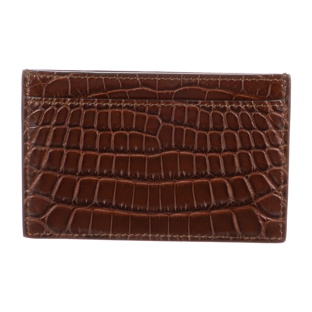 Lushentic Grade Replicas Small Card Holder - Brown Crocodile Leather - Image 2